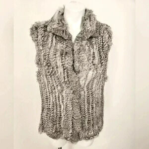 Bagatelle Heritage 100% Rabbit Fur NWT Size Large Winter Grey